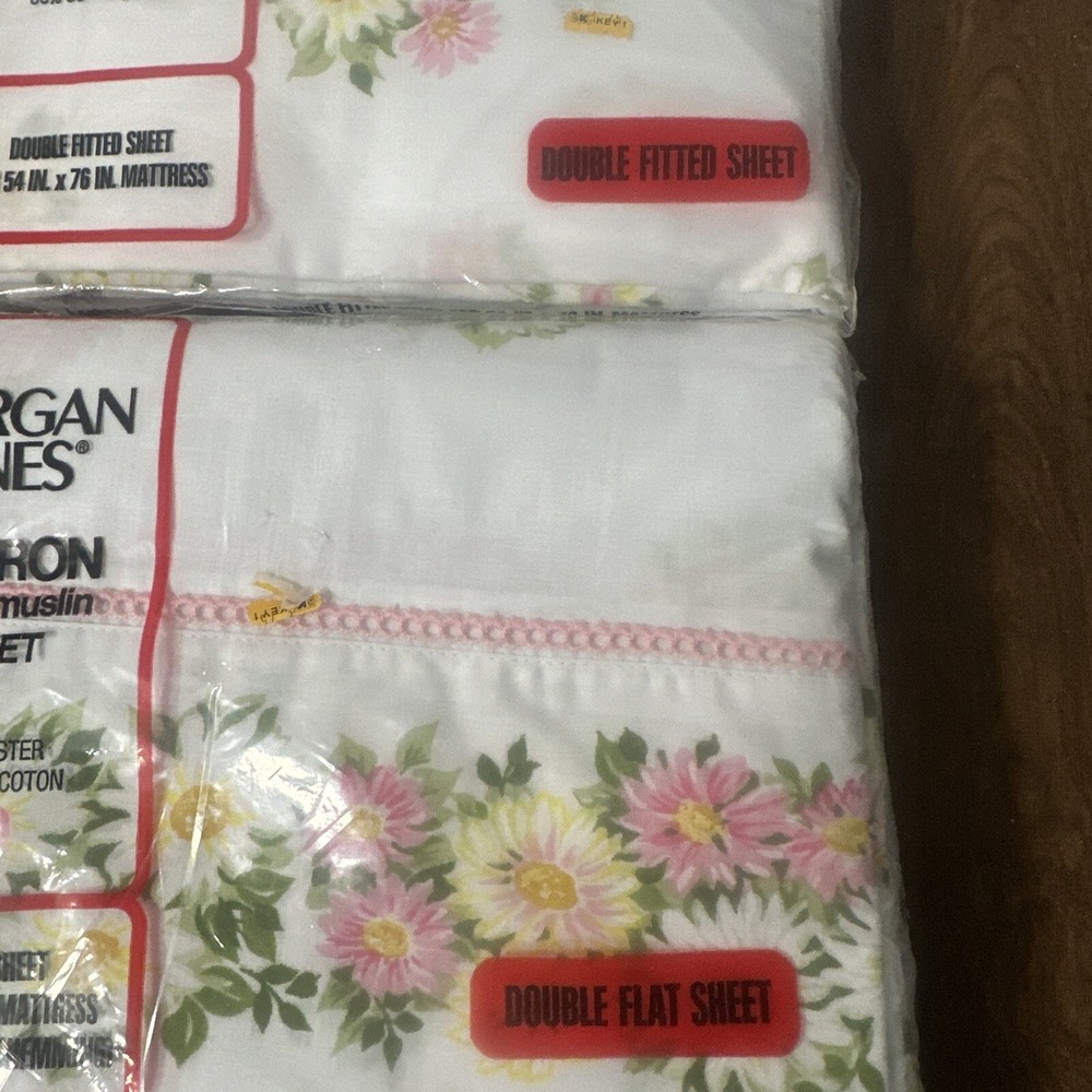 Vintage Morgan Jones Double Sheet Set Bonnie Bouquet No Iron Muslin 54" X 76"‎ - Picture 7 of 7